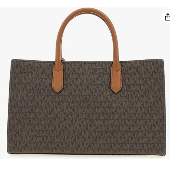 Michael Kors Scarlett Medium Satchel Gold-Tone Hardware/Brown/Acorn Handbag - Picture 4 of 4